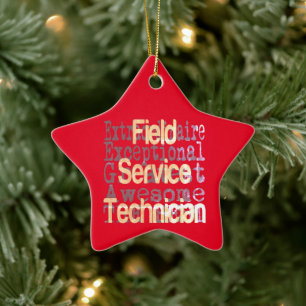 Field Service Technician Extraordinaire Ceramic Tree Decoration
