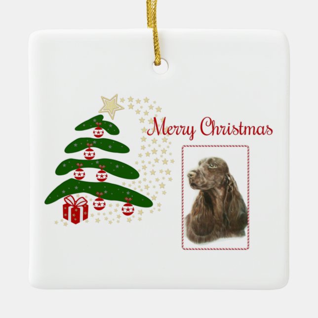 Field Spaniel Ceramic Ornament (Front)
