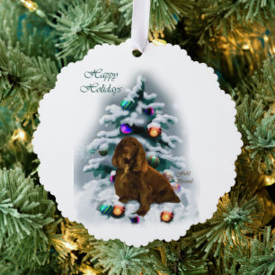 Field Spaniel Christmas Tree Decoration Card