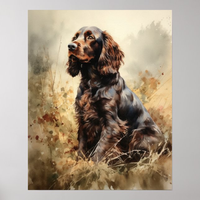 Field Spaniel Dog Art Print Poster (Front)