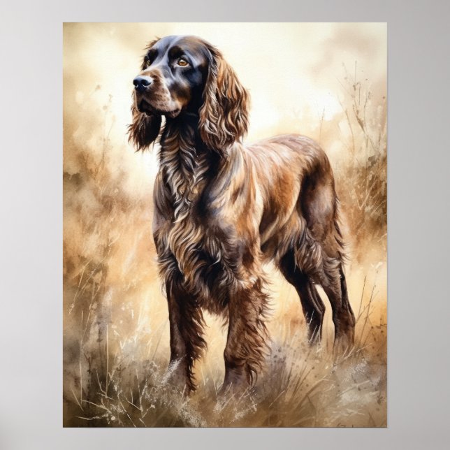 Field Spaniel Dog Art Print Poster (Front)