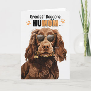 Field Spaniel Dog Best HuMOM Mother's Day Holiday Card