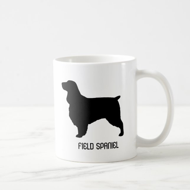 Field Spaniel Dog Breed Silhouettes Custom Coffee Mug (Right)