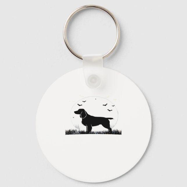 Field Spaniel Dog � Halloween Moon Silhouette Clas Key Ring (Front)