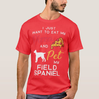 Field Spaniel Dog Pizza Lover Owner Christmas Birt T-Shirt