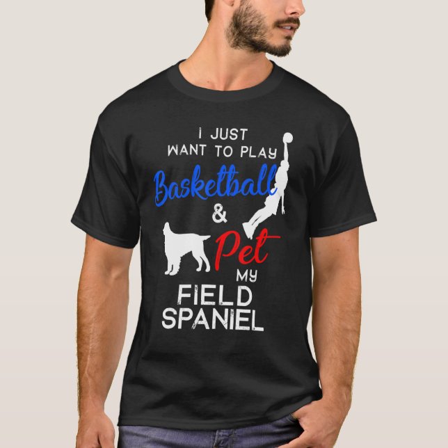 Field Spaniel Funny Basketball Dog Owner  Xmas T-Shirt (Front)
