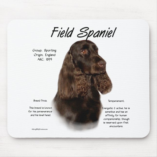 Field Spaniel History Design Mouse Mat (Front)