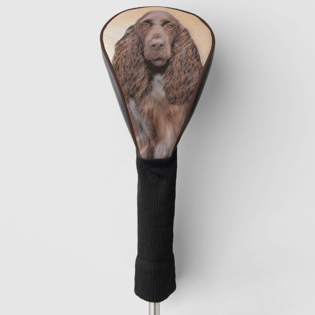 Field Spaniel Painting - Cute Original Dog Art Golf Head Cover (Front)