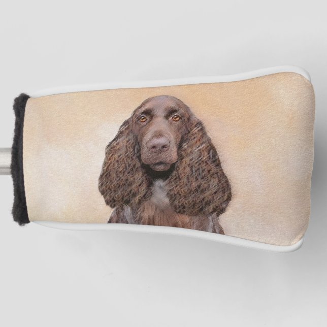 Field Spaniel Painting - Cute Original Dog Art Golf Head Cover (Front)