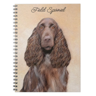 Field Spaniel Painting - Cute Original Dog Art Notebook