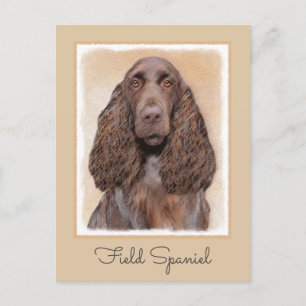 Field Spaniel Painting - Cute Original Dog Art Postcard