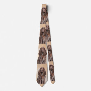 Field Spaniel Painting - Cute Original Dog Art Tie