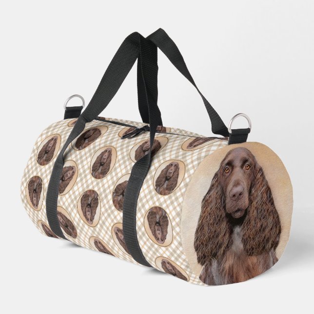 Field Spaniel Painting Roan Cute Original Dog Art Duffle Bag (Left Corner)