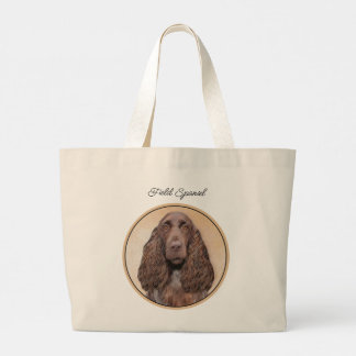 Field Spaniel Painting Roan Cute Original Dog Art Large Tote Bag