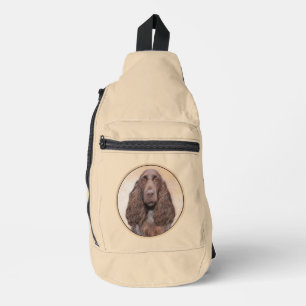 Field Spaniel Painting Roan Cute Original Dog Art Sling Bag