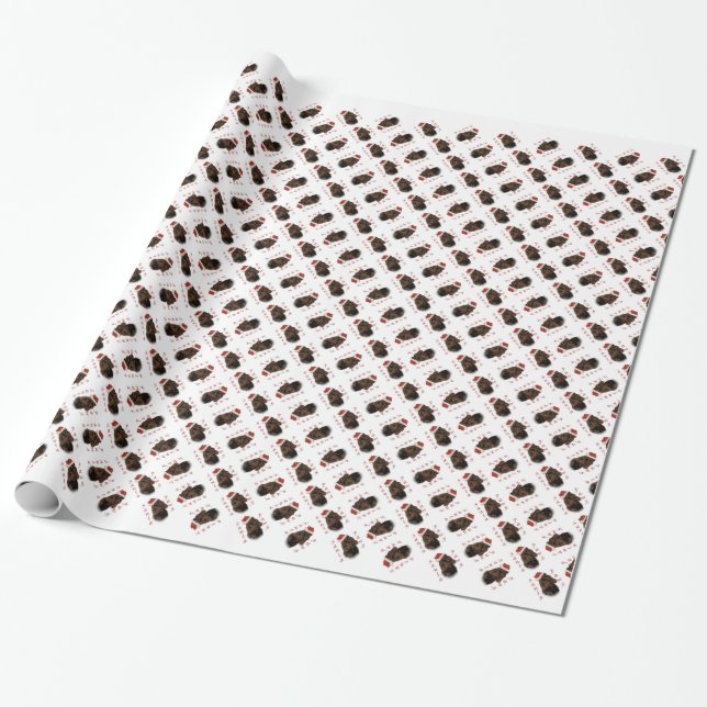 Field Spaniel Santa Paws Wrapping Paper (Unrolled)