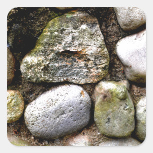 Field Stone, rocks, distressed stone, rustic stone Square Sticker