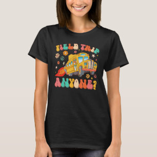 Field Trip Anyone Groovy School Bus Driver Yellow T-Shirt