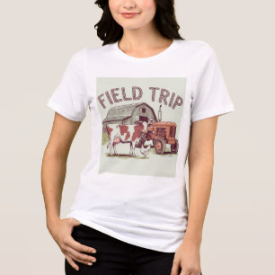 Field Trip Farm Vintage Cow, Tractor & Barn Tri-Blend Shirt
