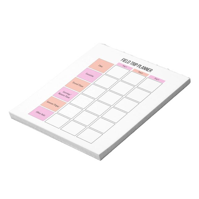Field Trip Planner Notepad (Rotated)