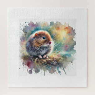 Field Vole 080824AREF107 - Watercolor Jigsaw Puzzle