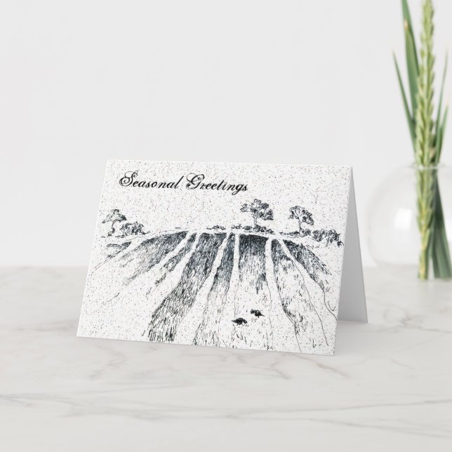 Field with Crows by Alexandra Cook aka Linandara Holiday Card (Front)