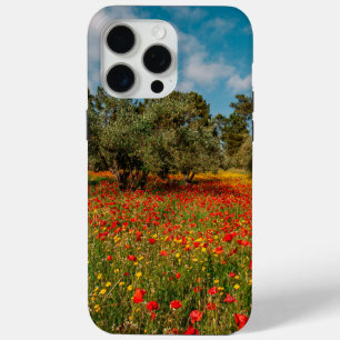 field with flowers and trees iPhone 15 pro max case