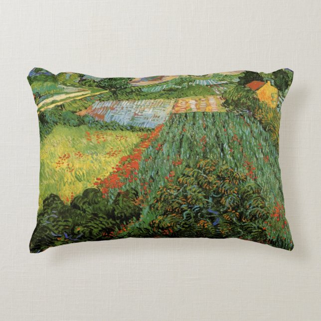 Field with Poppies by Vincent van Gogh Decorative Cushion (Front)