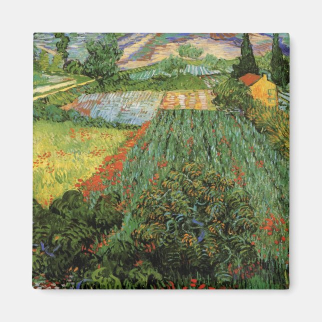 Field with Poppies by Vincent van Gogh Magnet (Front)