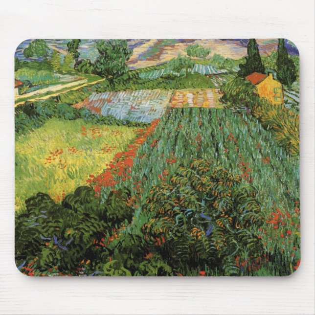 Field with Poppies by Vincent van Gogh Mouse Mat (Front)