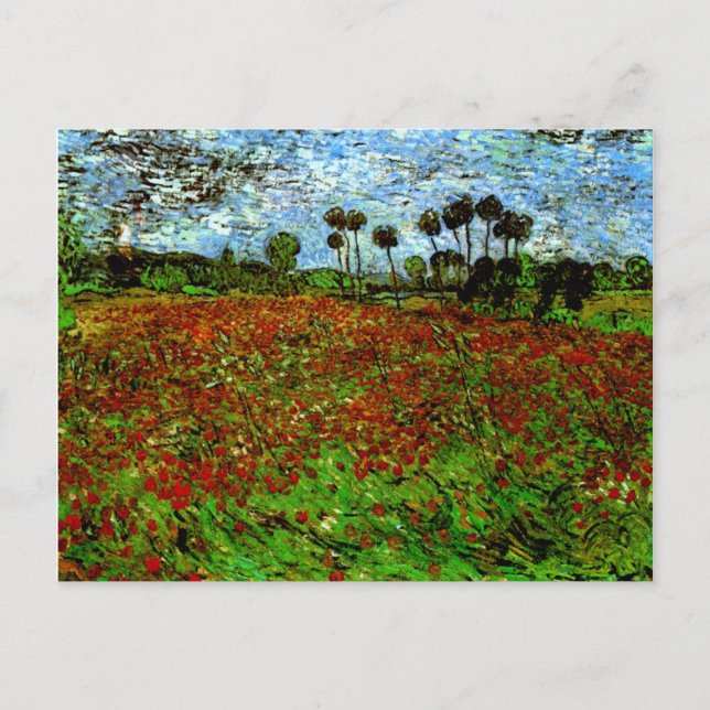Field with Poppies (F636) Van Gogh Fine Art Postcard (Front)