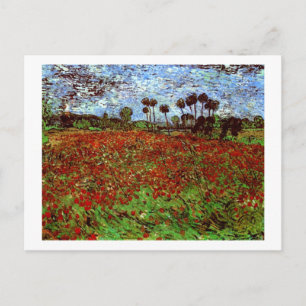 Field with Poppies Van Gogh Fine Art Postcard