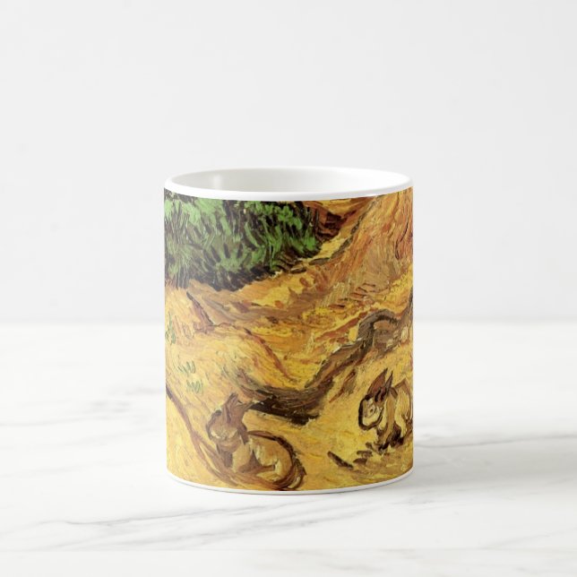 Field with Two Rabbits by Vincent van Gogh Coffee Mug (Center)