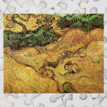Field with Two Rabbits by Vincent van Gogh Jigsaw Puzzle<br><div class="desc">Field with Two Rabbits by Vincent van Gogh is a vintage fine art post impressionism landscape nature painting. Two rabbits are in a farm field with trees and bushes. Late summer with golden yellow grass in the meadows. About the artist: Vincent Willem van Gogh (1853 -1890) was one of the...</div>