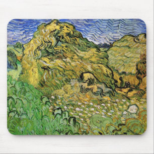 Field with Wheat Stacks by Vincent van Gogh Mouse Mat