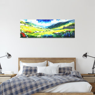 "Fielddale" Wide Landscape Yorkshire Dales Scene Canvas Print