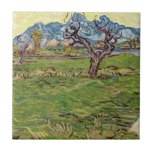Fields near the Alpilles Vincent van Gogh Tile