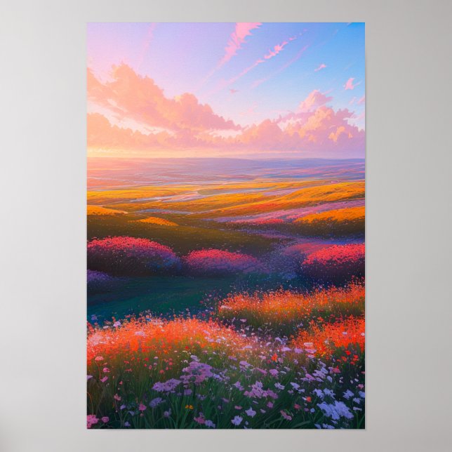 Fields of Blooming Colours Poster (Front)