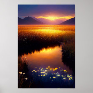 Fields of Golden Grass Poster