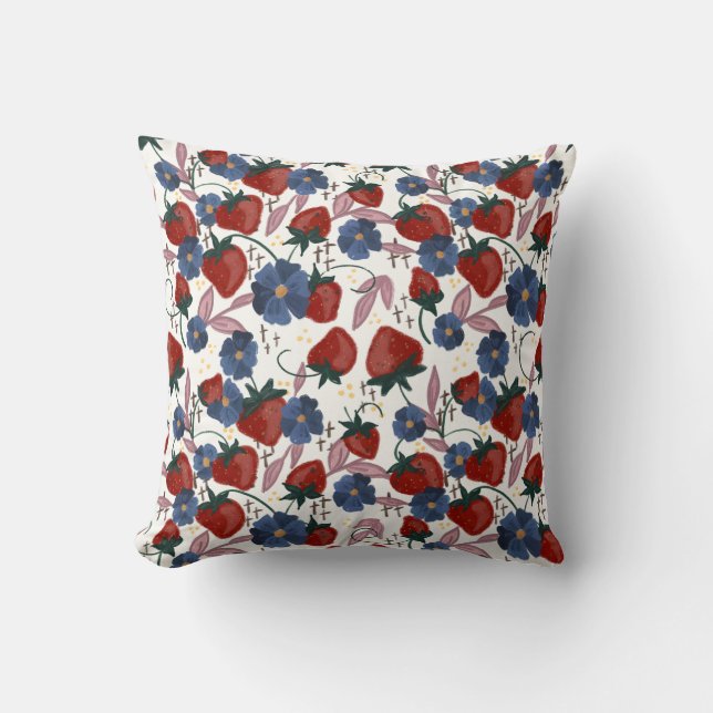 Fields of Strawberries  Cushion (Front)