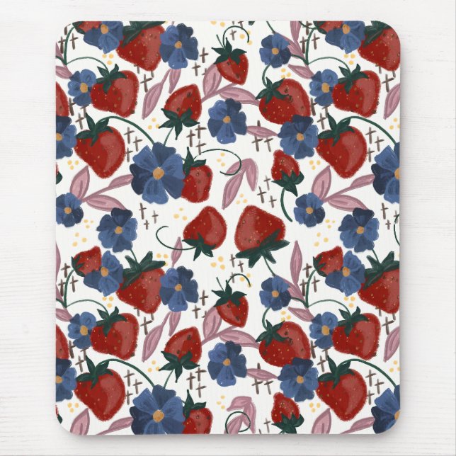 Fields of Strawberries  Mouse Mat (Front)