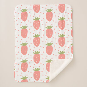 Fields of Strawberries Sherpa Blanket