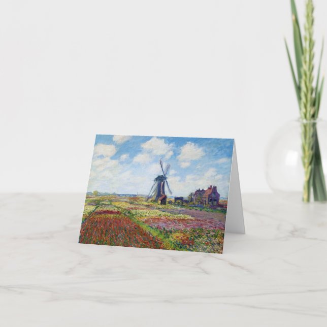 Fields of Tulip With The Rijnsburg Windmill Monet Card (Front)