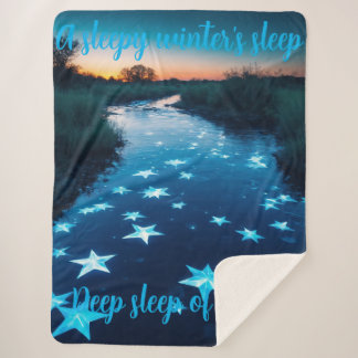 Fierce Abstract River with Magical Stars Sunset - Sherpa Blanket