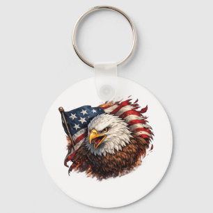 Fierce American Eagle – Patriotic Power Design Key Ring