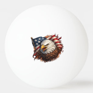 Fierce American Eagle – Patriotic Power Design Ping Pong Ball