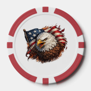 Fierce American Eagle – Patriotic Power Design Poker Chips
