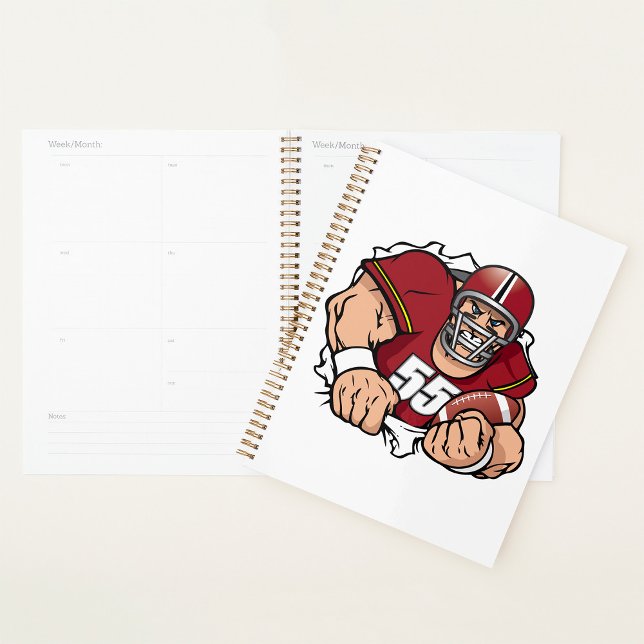 Fierce American Football Player Breaking Through  Planner (Creator Uploaded)