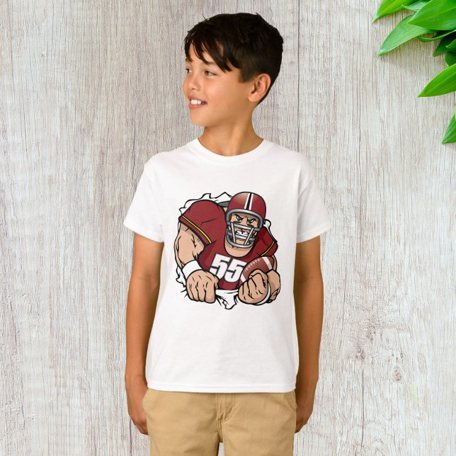 Fierce American Football Player Breaking Through  T-Shirt (Creator Uploaded)