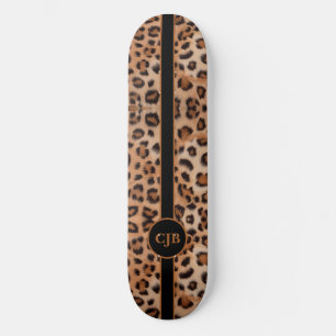 Fierce and Bold Leopard Pattern Skateboard